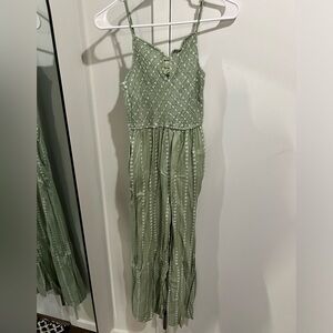 Green Floral Flare Leg Jumper